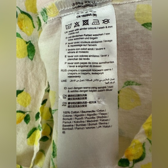 EDC Lemon Print V-Neck Cotton Blouse - Picture 4 of 5